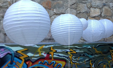 White round and eyelet paper lanterns