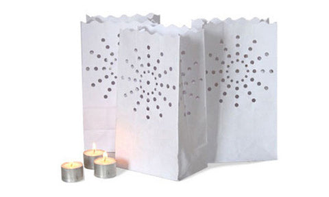 Candle lanterns luminaries with tea lights